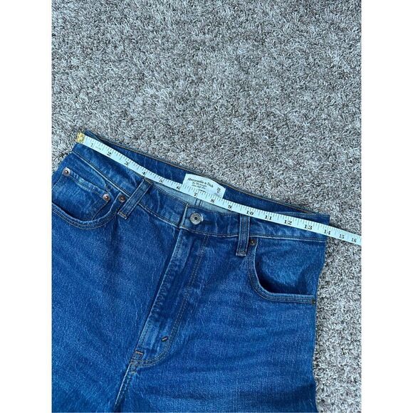 Abercrombie & Fitch The 90s Straight Ultra High Rise Denim Jeans Dark Wash 28/6 - Picture 8 of 12